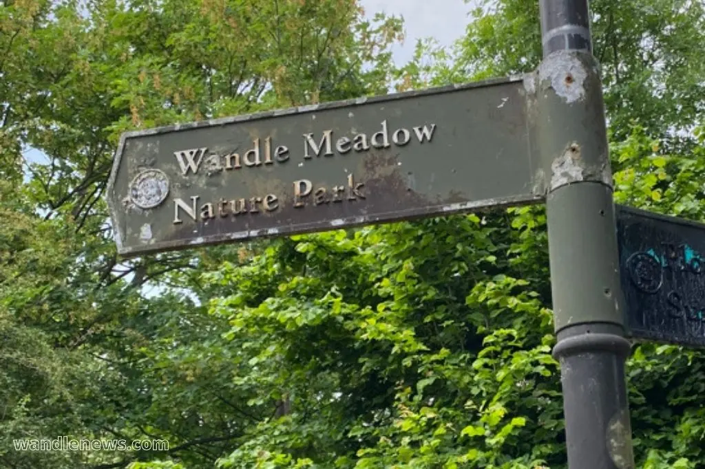 wandle meadow nature park - sign leading into the park