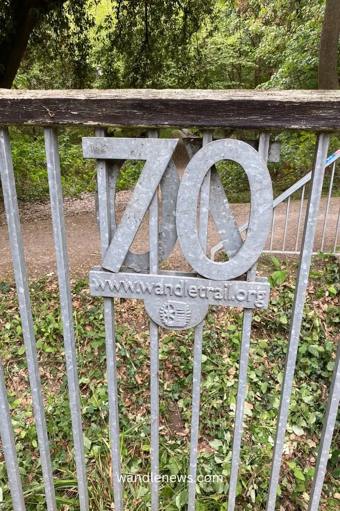 Waymarker in Ravensbury Park on the Wandle Trail