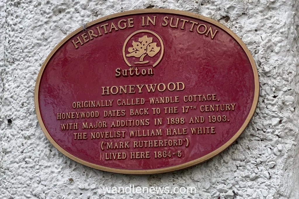 Plaque outside Honeywood Museum