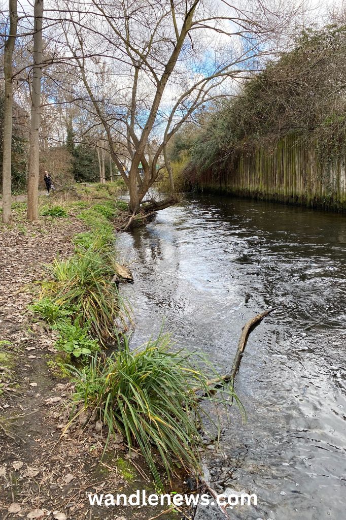 River Wandle alongside Sainsbury's in Colliers Wood