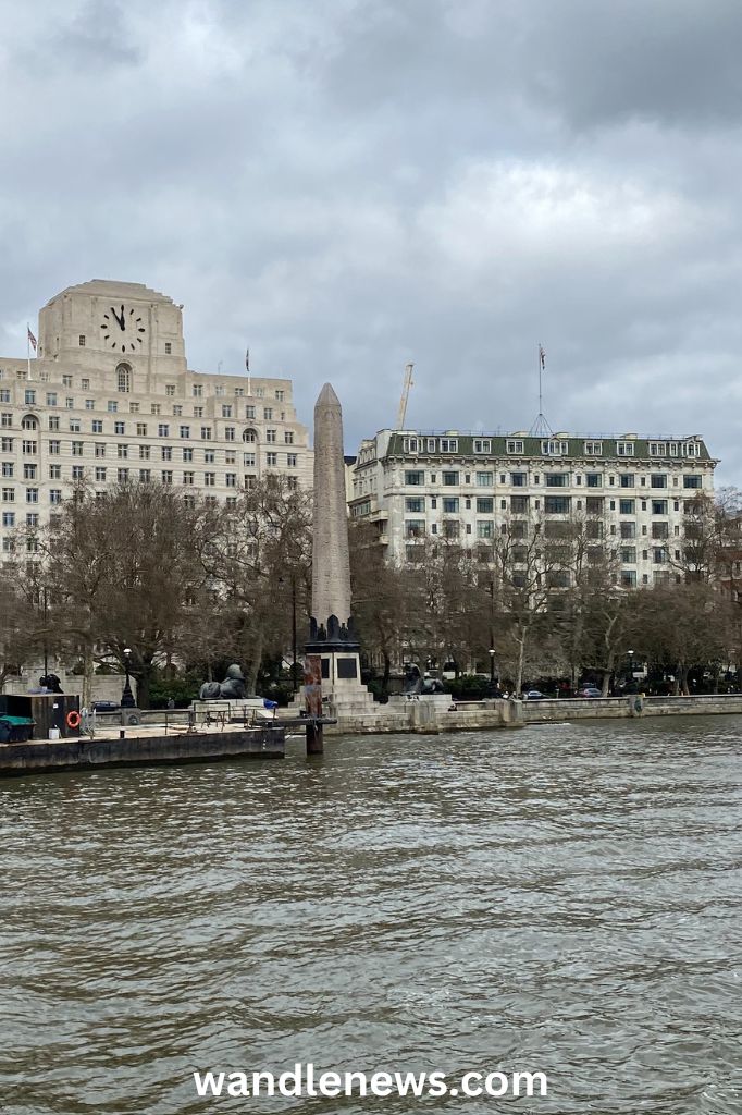 Cleopatra's Needle with the Savoy Hotel to the right