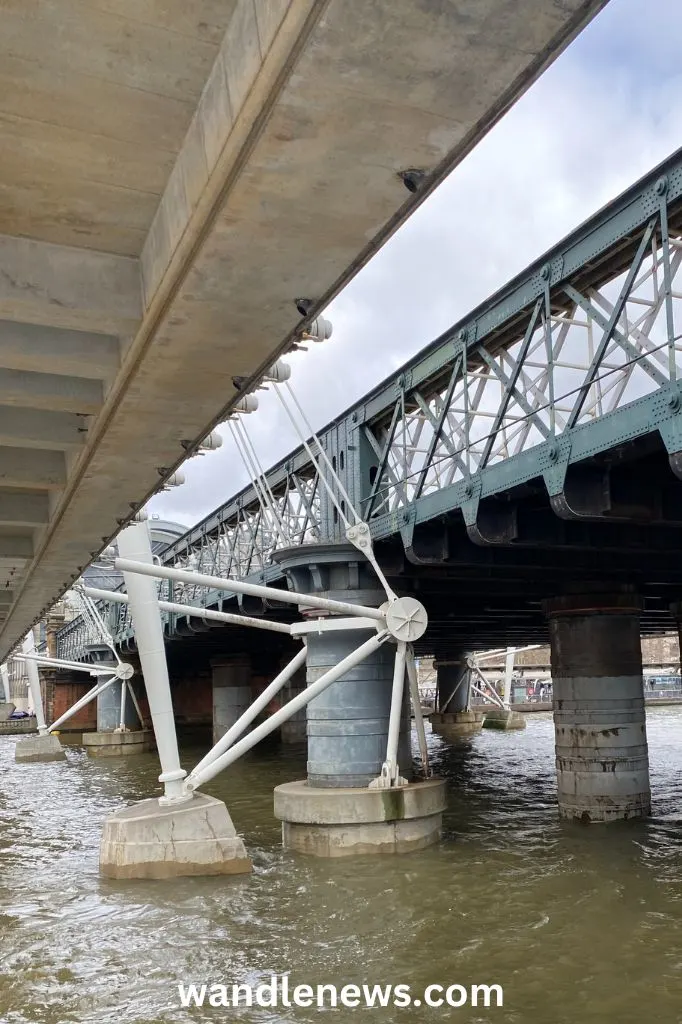 Passing under Hungerford and Golden Jubilee Bridges