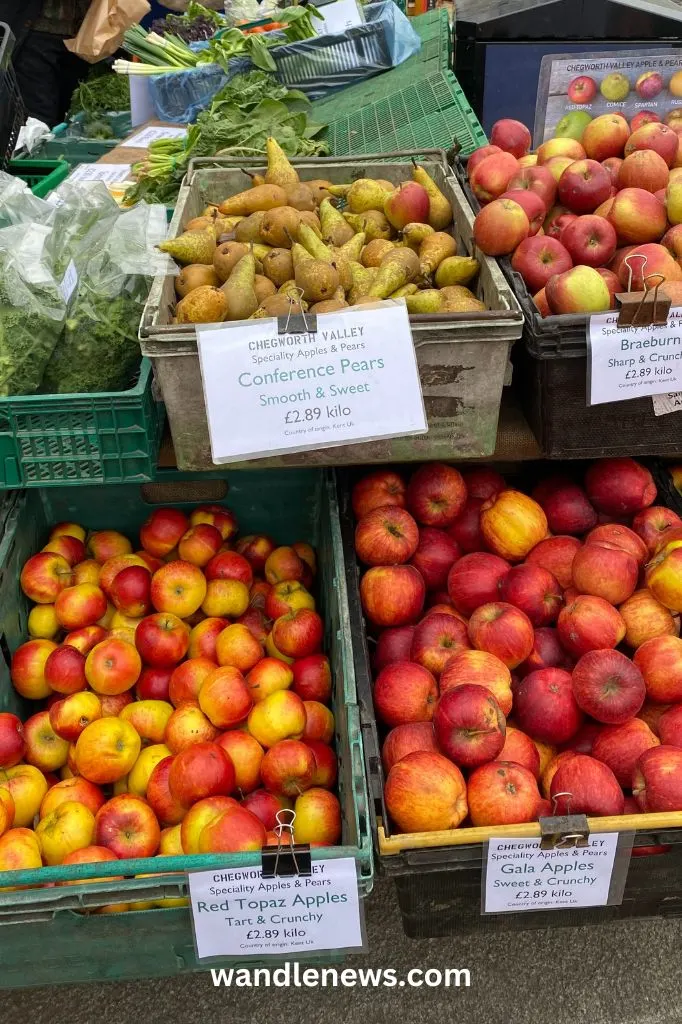 Fresh fruits at Wimbledon Village farmer's market