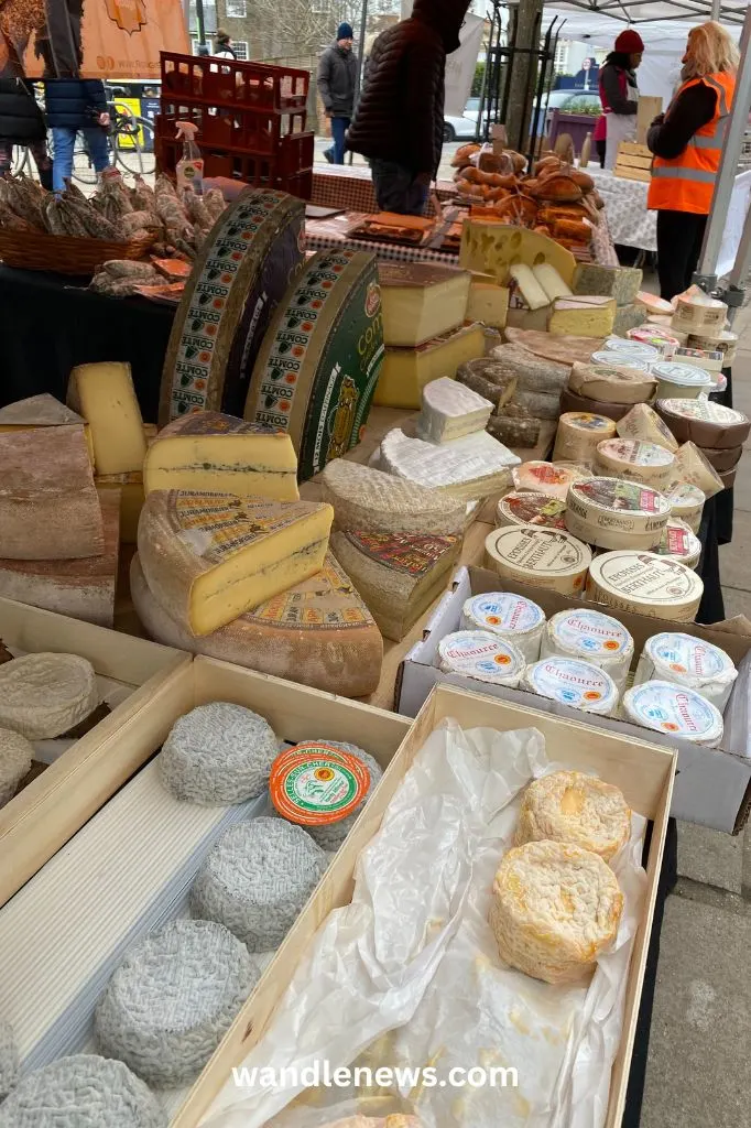 Cheese stall at Wimbledon Farmer's Market