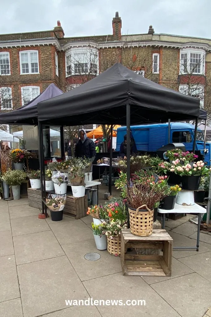 Seasonal cut flowers at Wimbledon Village Farmer's Market