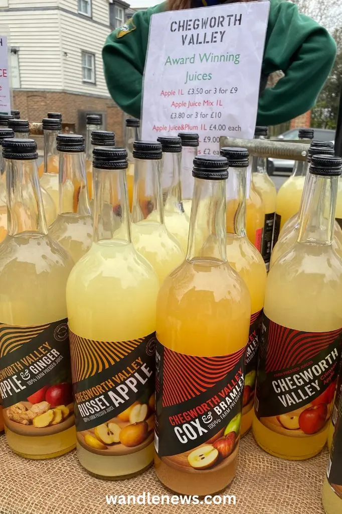 Chegworth Valley stall at Wimbledon Farmer's Market