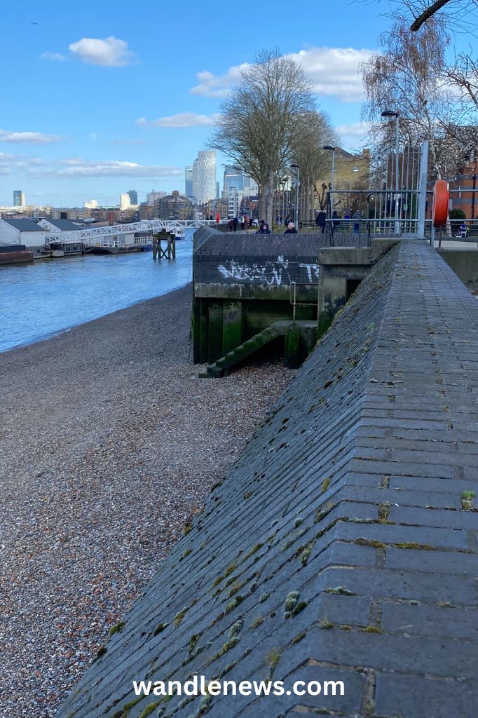 Stairs onto Bermondsey Beach - one of the Thames foreshore access points