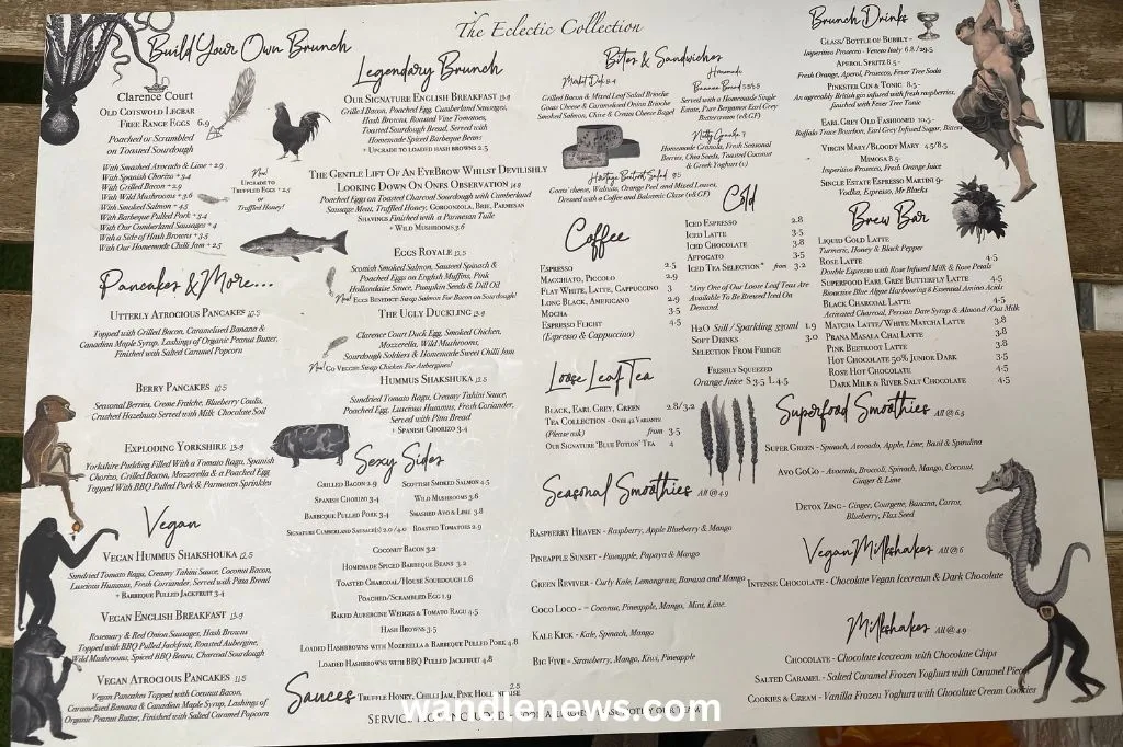 Menu at The Eclectic Collection