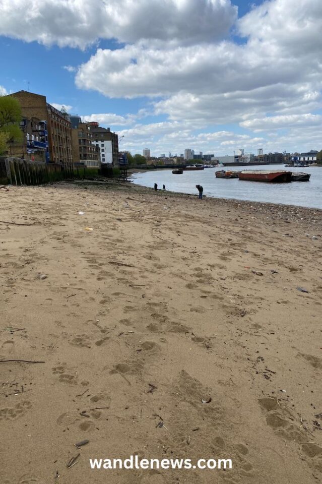 Rotherhithe Beach on the River Thames in London