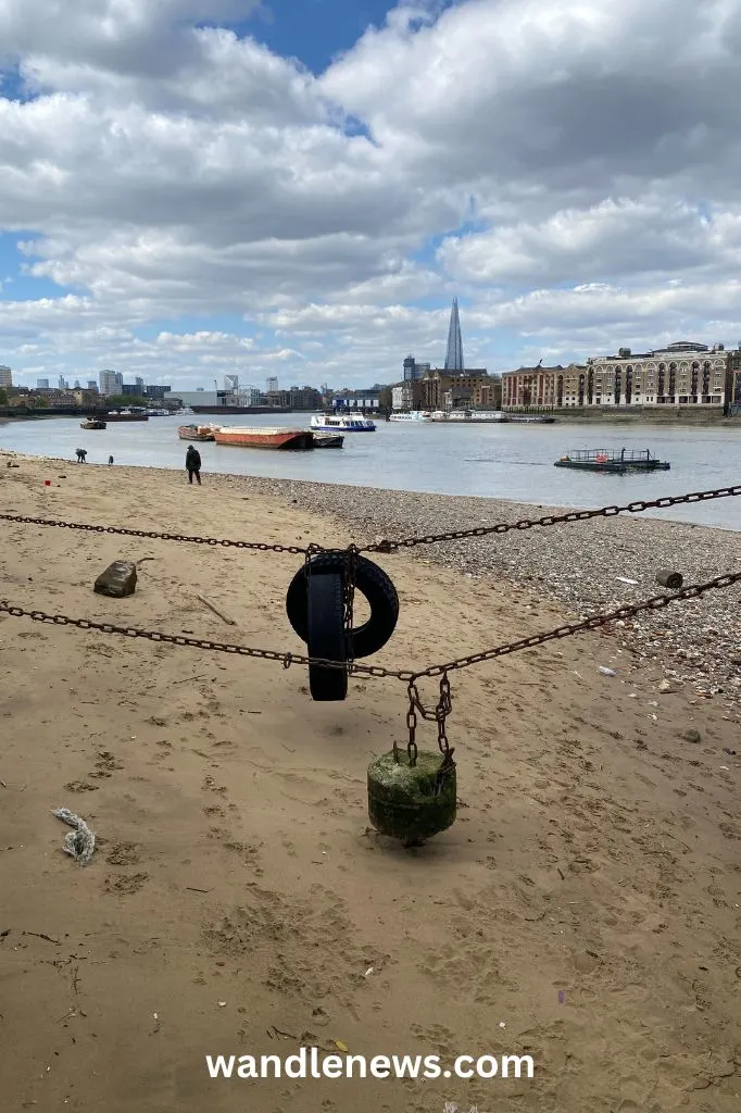 Rotherhithe Beach on the River Thames in London