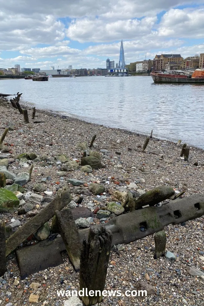 Rotherhithe Beach on the River Thames in London