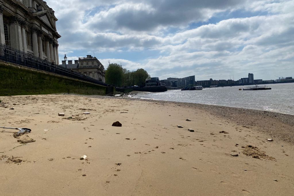 Greenwich Beach On The River Thames In London 1985