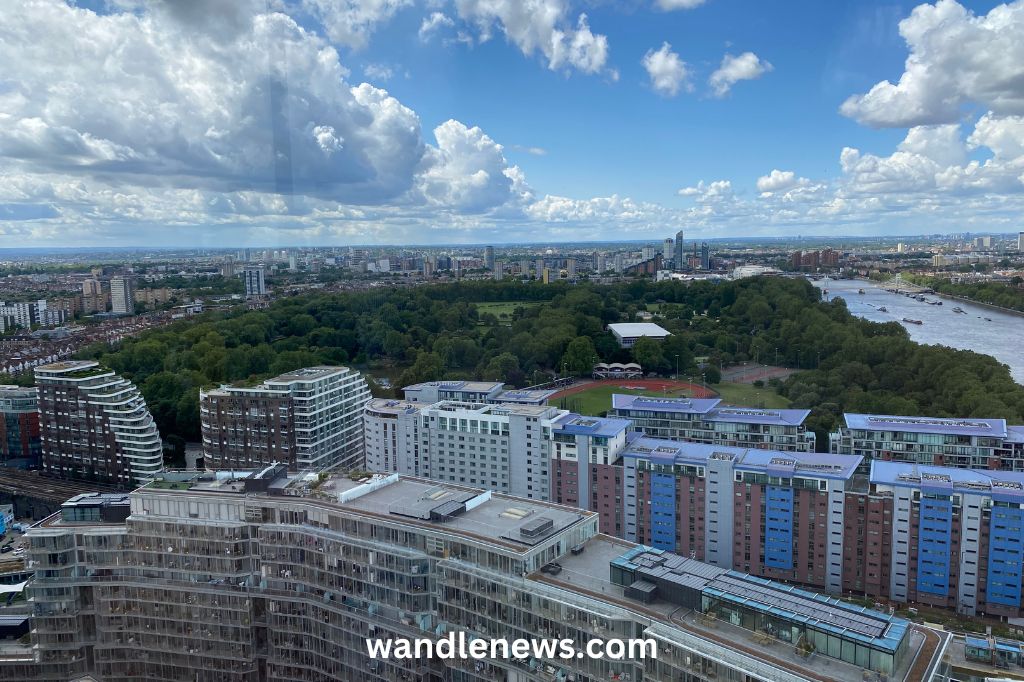 View of Battersea Park from Lift 109