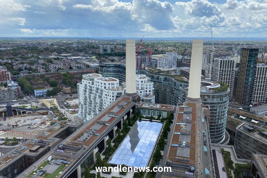 View from Battersea Power Station Lift 109