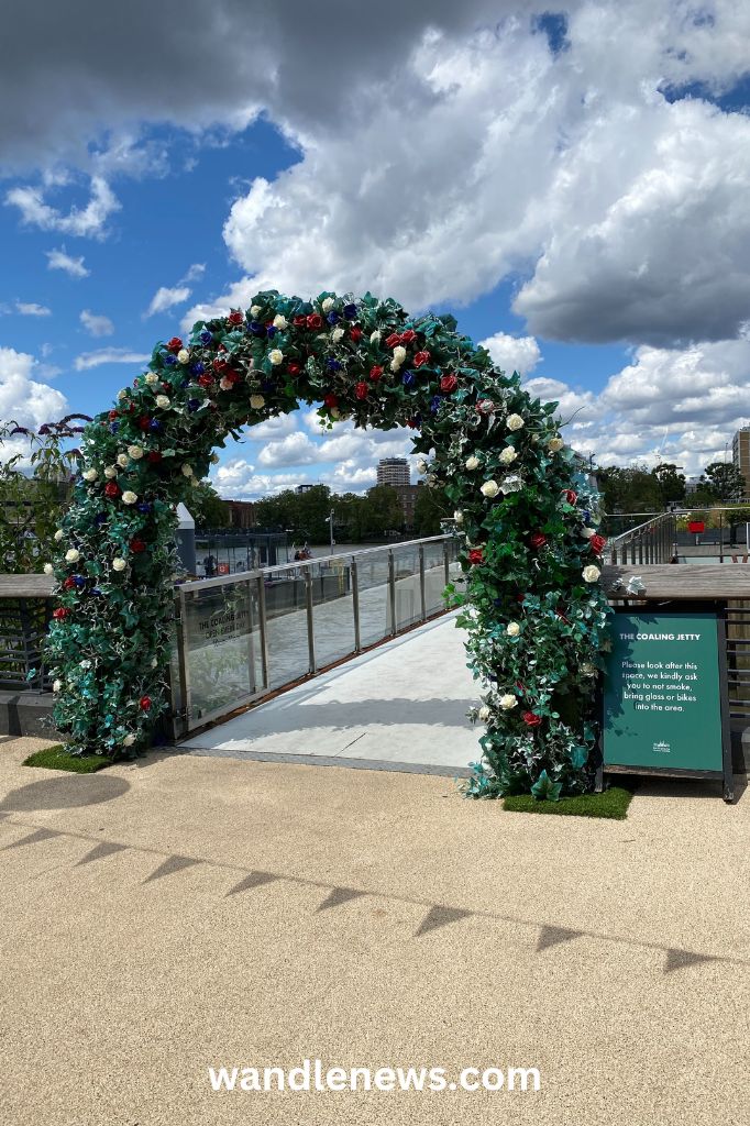 Entrance covered in flowers