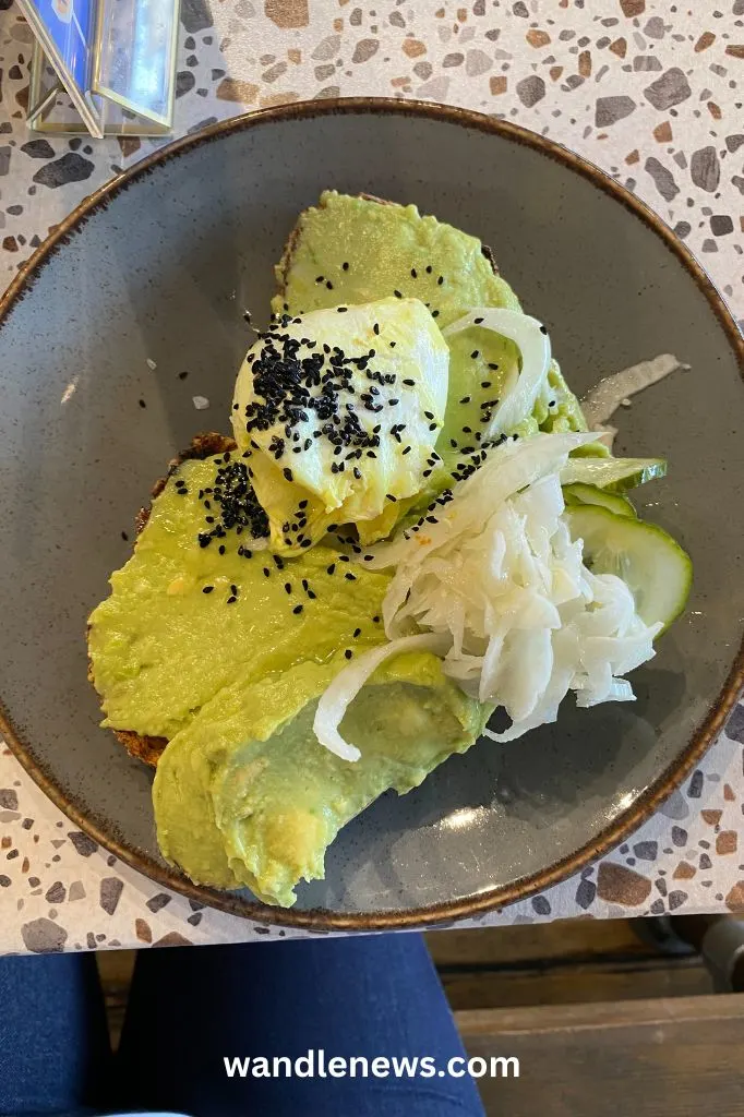 Avocado on toast at Manny Dartin