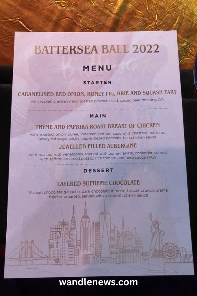 battersea ball menu 2022