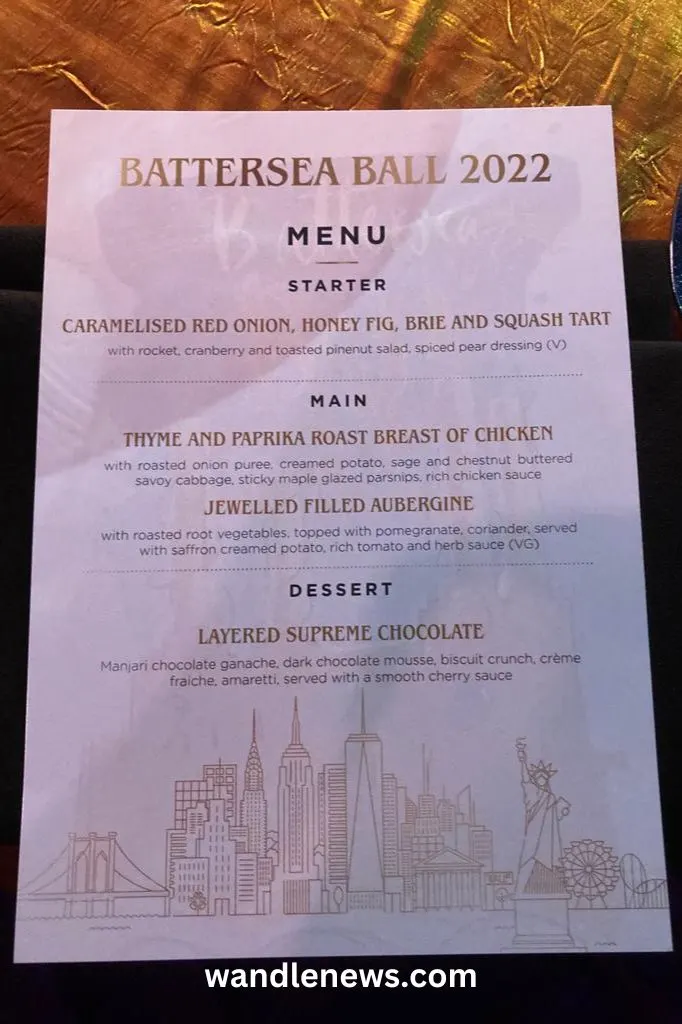 battersea ball menu 2022