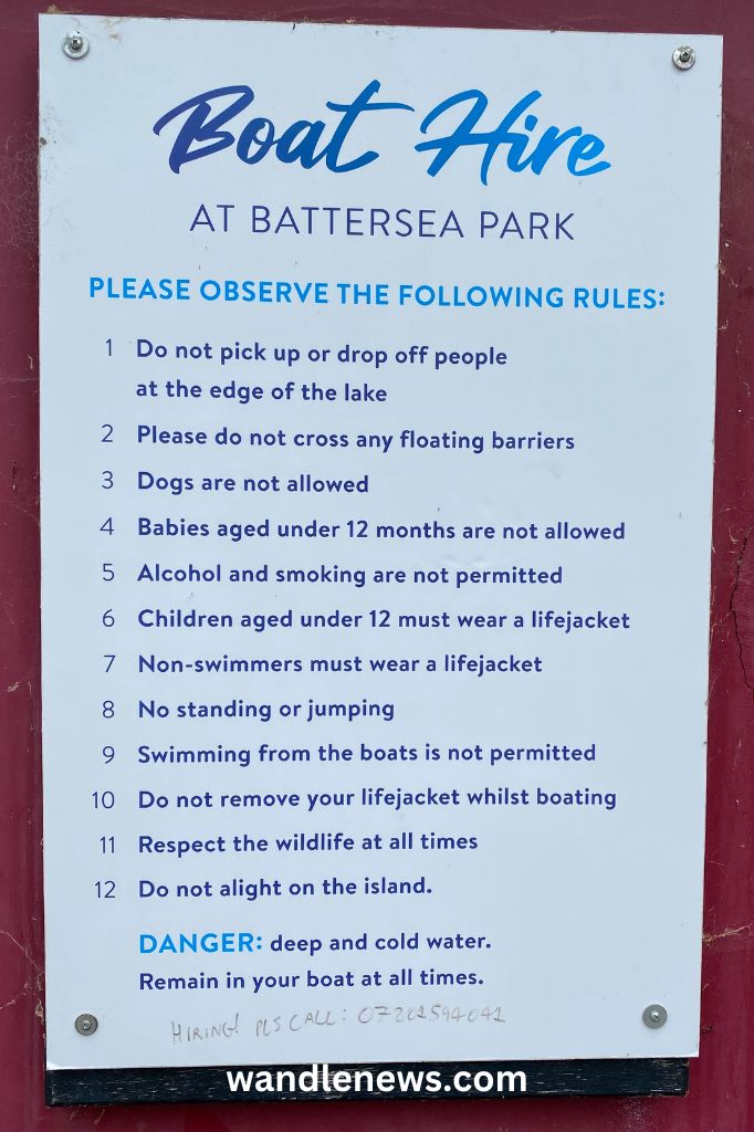 Boat Hire rules Battersea