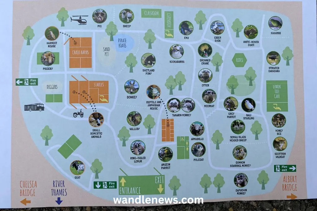 Battersea Park Zoo Map