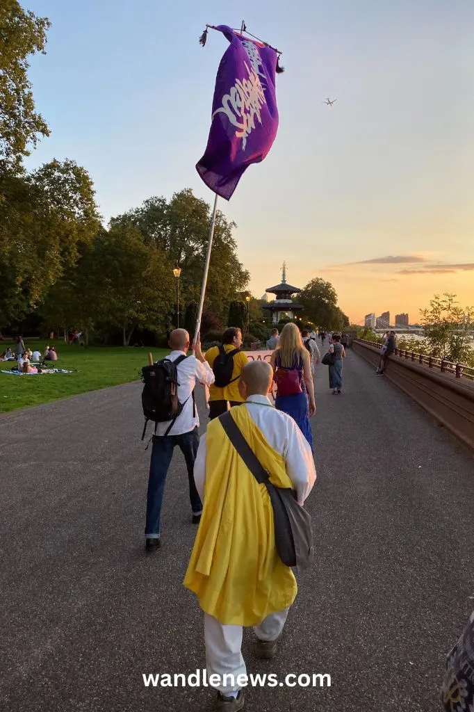 Heading towards the London Peace Pagoda