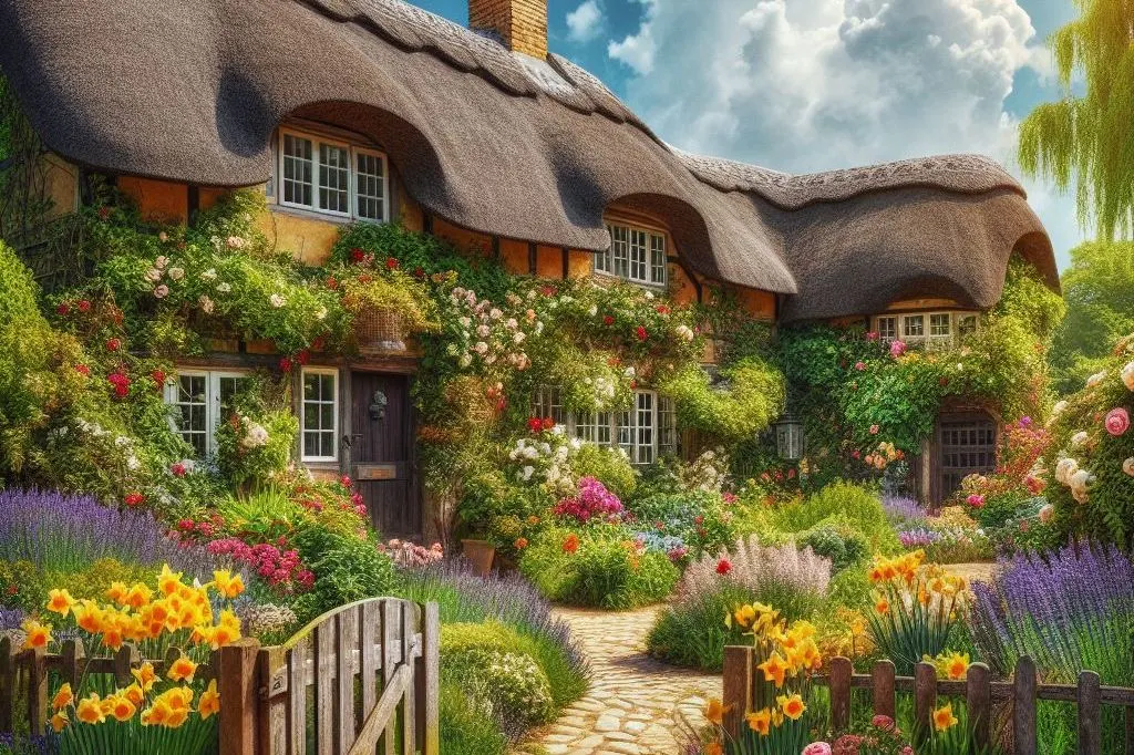 An English Cottage Garden is a charming and picturesque style of gardening that reflects the quaint beauty of rural England. It’s a delightful blend of informal design, colorful blooms, and abundant plantings that evoke a sense of nostalgia and romance. Design layout, flowers, design, ideas, plants, front yard, lay out, patio, small, shed, border, fence.