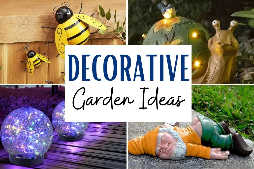 Decorating a garden can make it more enjoyable and attractive. This post lists 31 different ideas to beautify your outdoor space. Garden decor - vintage, rustic, projects, creative, homemade, whimsical, country, repurposed, DIY, summer, bamboo, spring, driftwood, fall, fairy, brick wall, small, indoor succulent, flower, birthday.