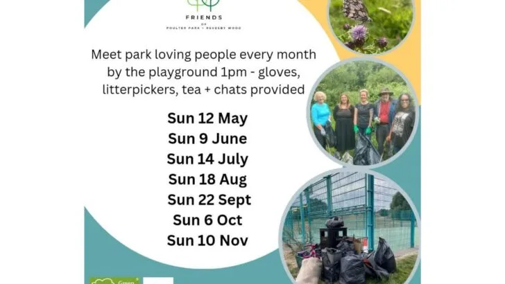 This litter picking event is organised by Friends of Poulter Park and Revesby Wood. They are a happy bunch who enjoy getting outside and supporting the community. Join them for light exercise, a tea and chat break, and a huge sense of wellbeing.