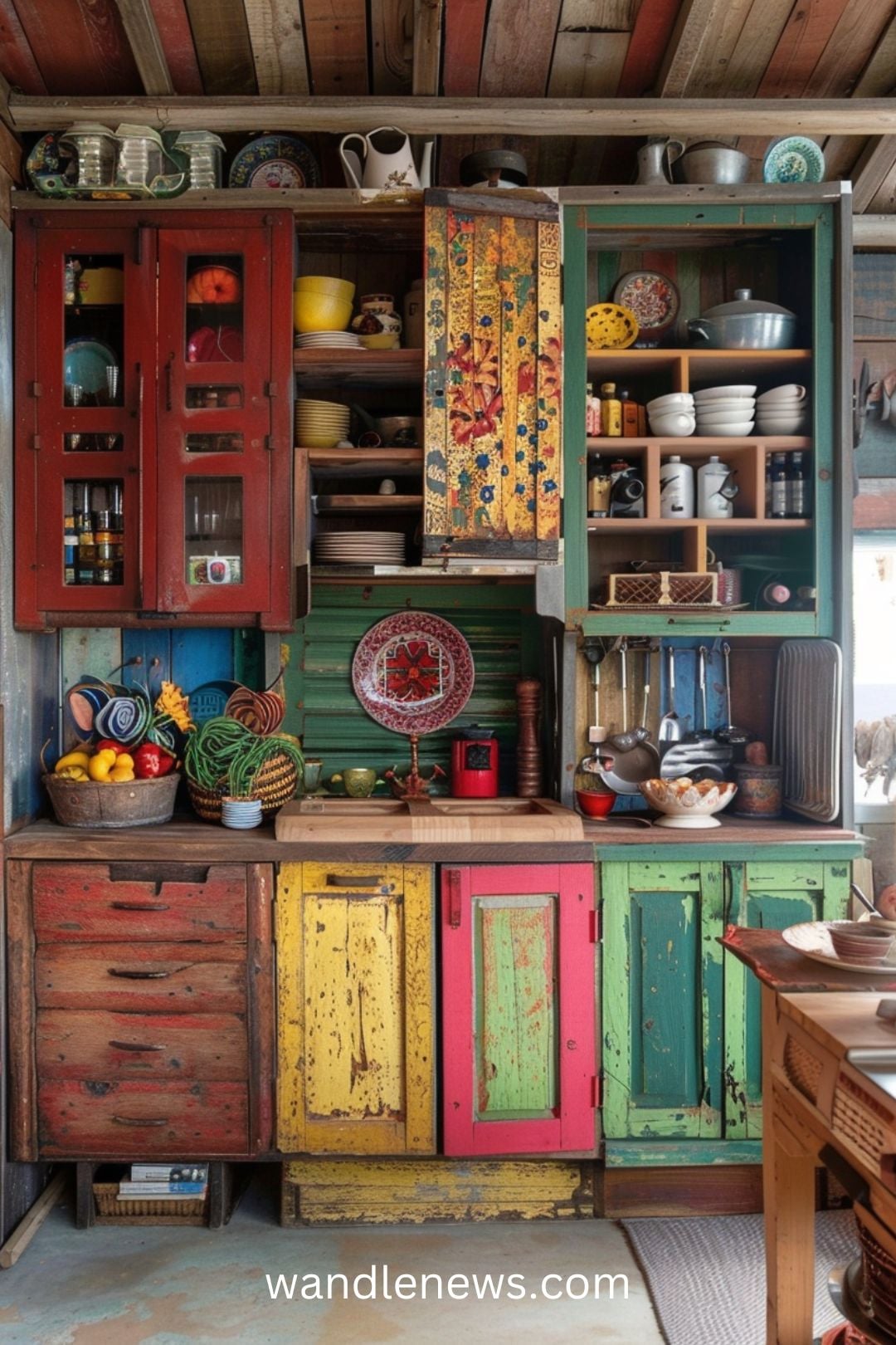 Transforming your kitchen into a space that reflects your personal style can make cooking and dining a more enjoyable experience. This post contains 21 eccentric kitchen ideas that not only meet your functional needs, but also inspire creativity. decor, ideas, cozy, eclectic, Bohemian, small, design, cabinets, backsplash, French country, table, island, vintage.