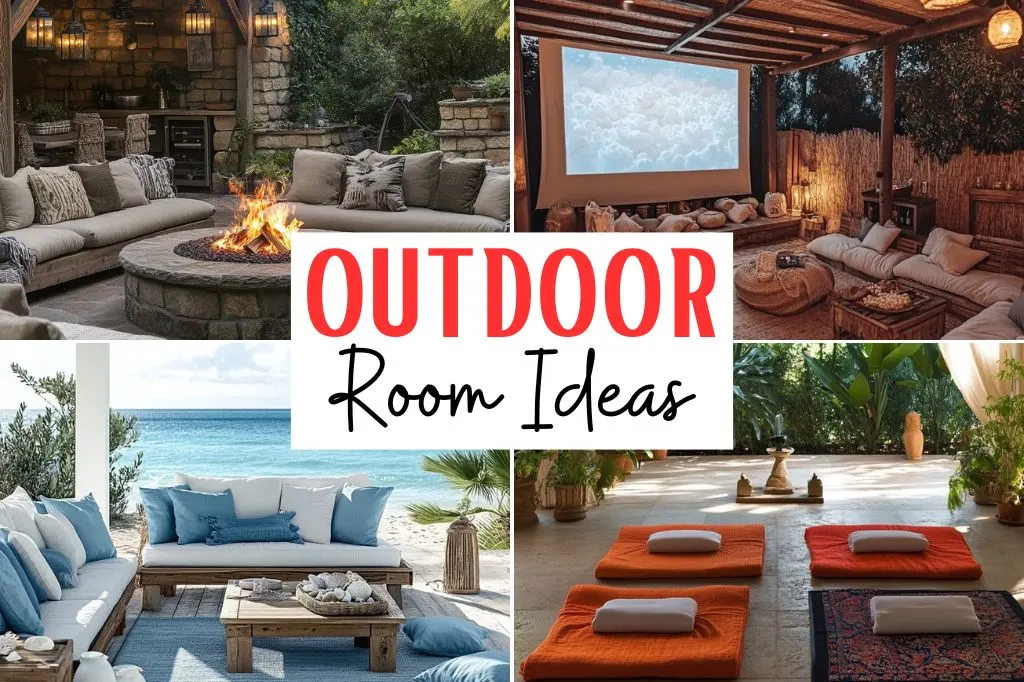 Outdoor rooms can enhance your backyard's aesthetic and functionality, creating perfect spaces for relaxation, and entertainment. This post contains 21 ideas to help you turn your backyard into a personalized retreat! enclosed, indoor, attached to house, alfresco ideas australia, patio, covered, glass, decor, on a budget, with fireplace, covered attached to house.