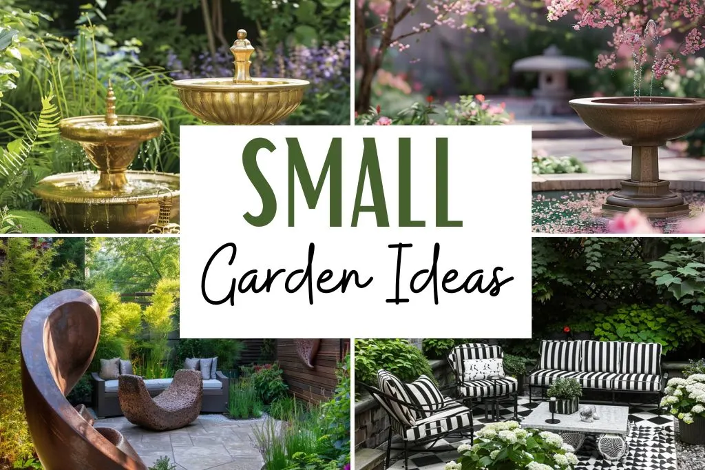 Discover how to transform small gardens into vibrant retreats with creative design techniques and space-saving solutions.  This post contains 31 different design ideas for small gardens. very, a budget, easy, apartment, outdoor, home, patio, modern, backyard, balcony, vegetable, low maintenance, uk, front of house, for kids.