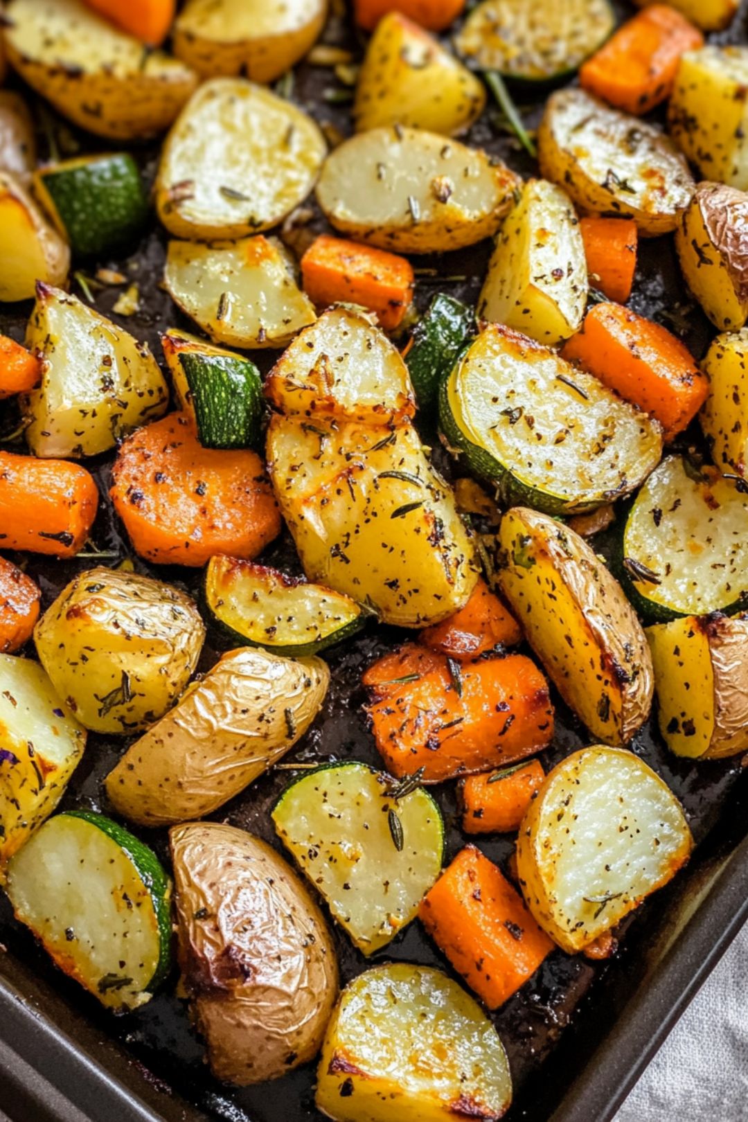 Garlic Herb Roasted Potatoes Carrots and Zucchini