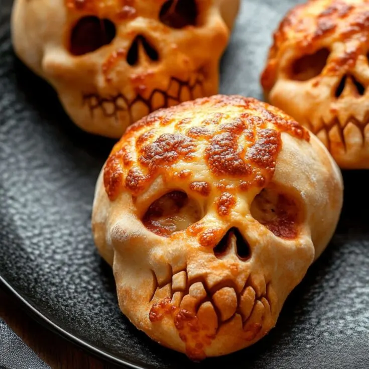 Halloween Pizza Skulls