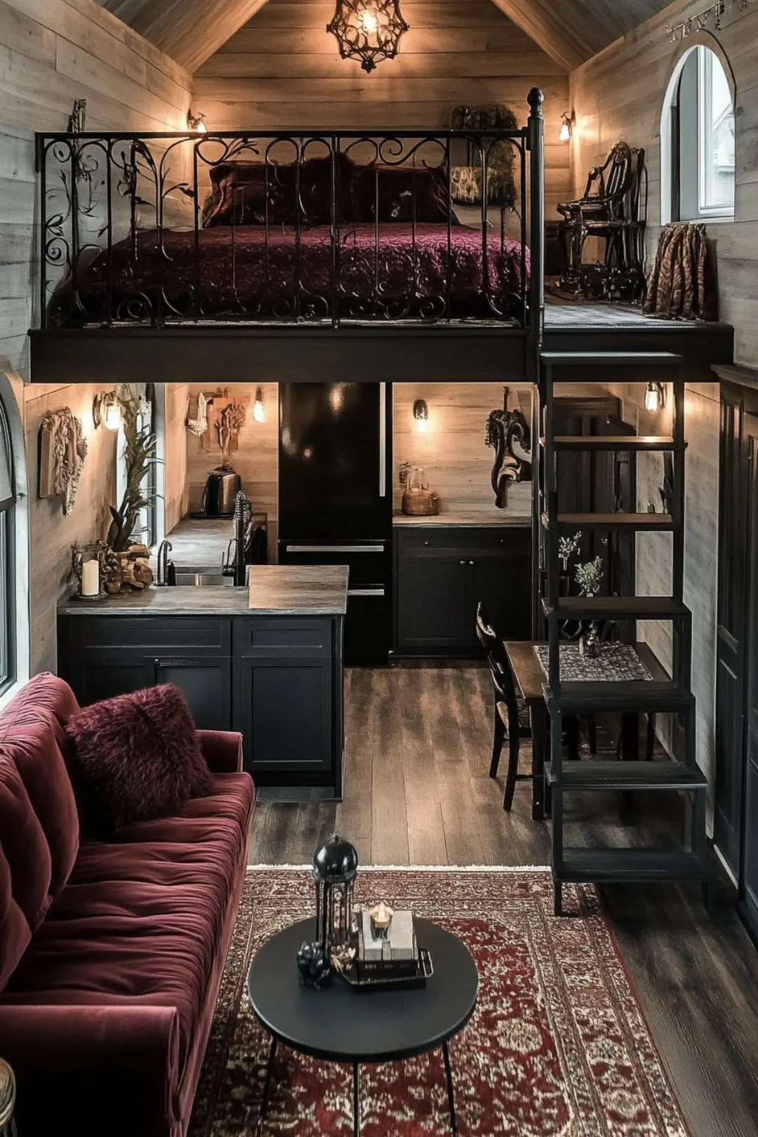 Discover 19 stunning Tiny House Interior Design ideas that blend cozy, rustic, and luxury styles. From gothic details to cute cottage vibes, these designs showcase space-saving solutions, wooden accents, and inspiring layouts like Tiny House Lofts, A-Frame Houses, and Timber Frame Tiny Houses. Perfect for creating your dream Tiny Cabin or finding Tiny House Inspiration!