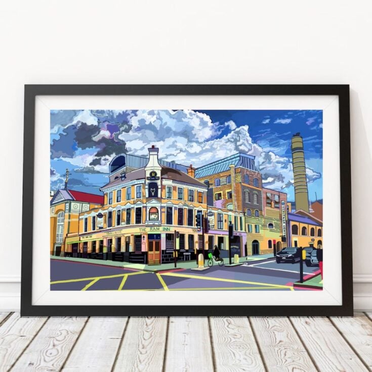 Image for The Ram Pub, Wandsworth &ndash; Illustrated Print