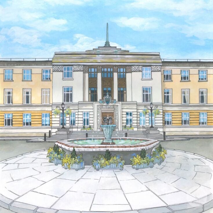 Image for Wandsworth Town Hall &ndash; Limited Edition Print