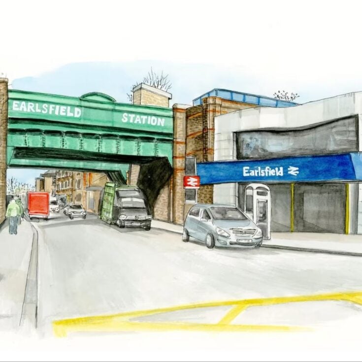 Image for Earlsfield Station Watercolour Print